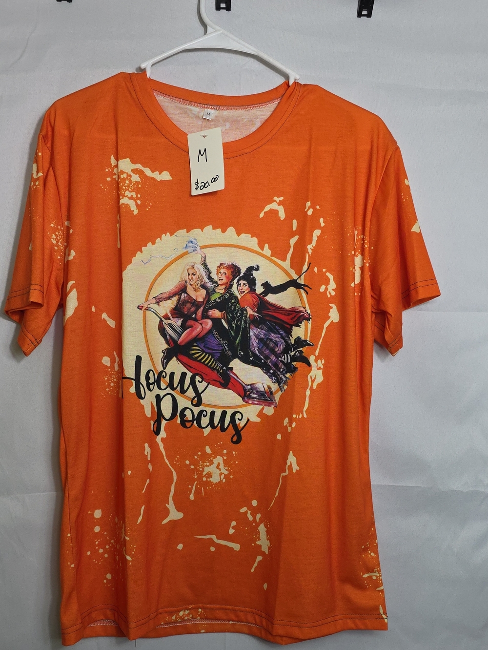 Halloween Hocus Pocus Orange Graphic Tee Womens Medium (W23)